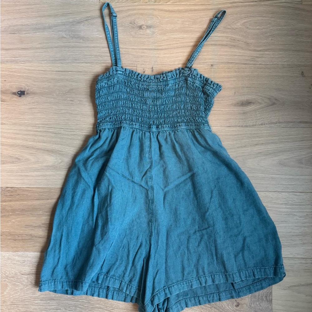 Blue Sleeveless Romper